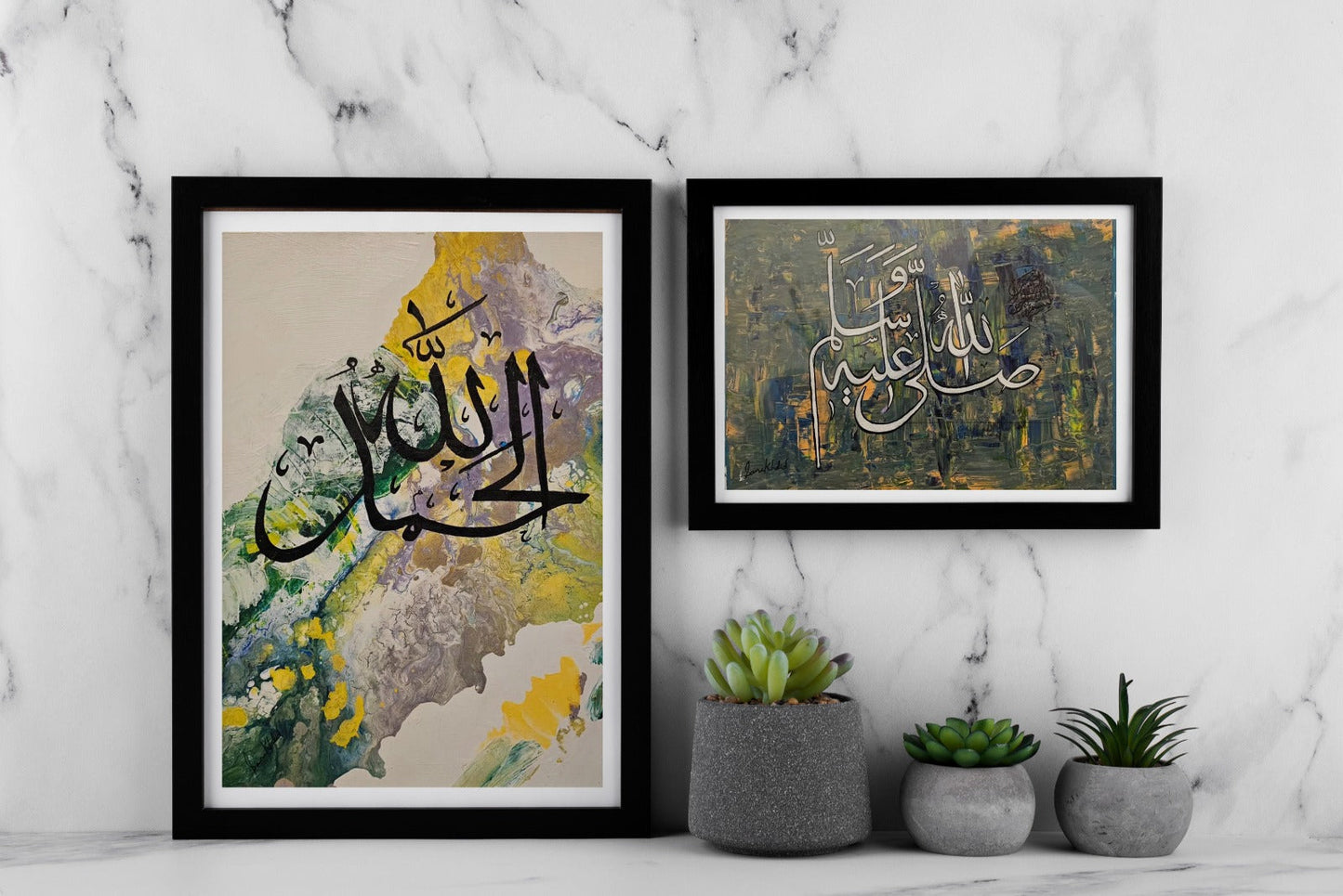Handmade Calligraphy| Islamic Zikr| ALHUMDULILAH AND SALAWAT|