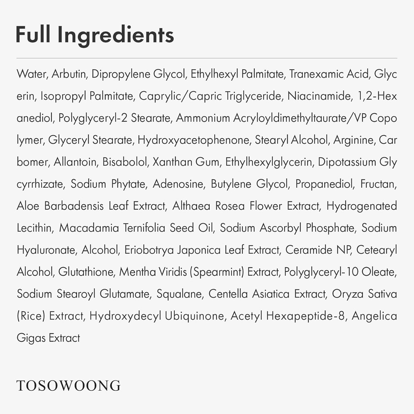 TOSOWOONG Arbutin 7% + Tranexamic Acid 4% Cream| Visible Glow in Weeks