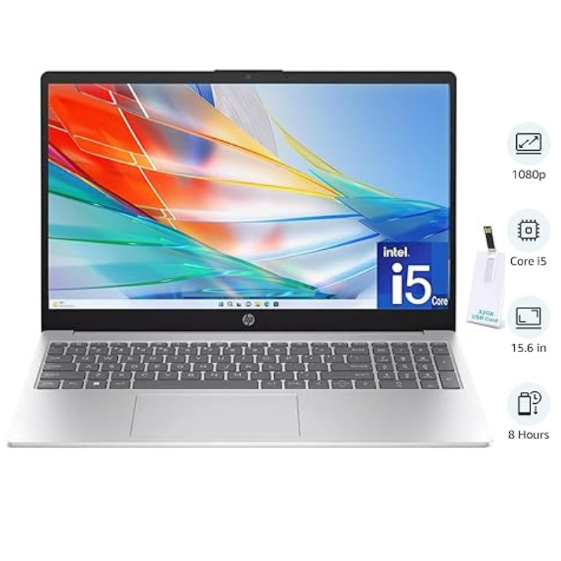 HP 15.6" Laptop β 13th Gen Intel Core i5-1335U, 32GB RAM, 1TB SSD, FHD Display, Windows 11, Silve