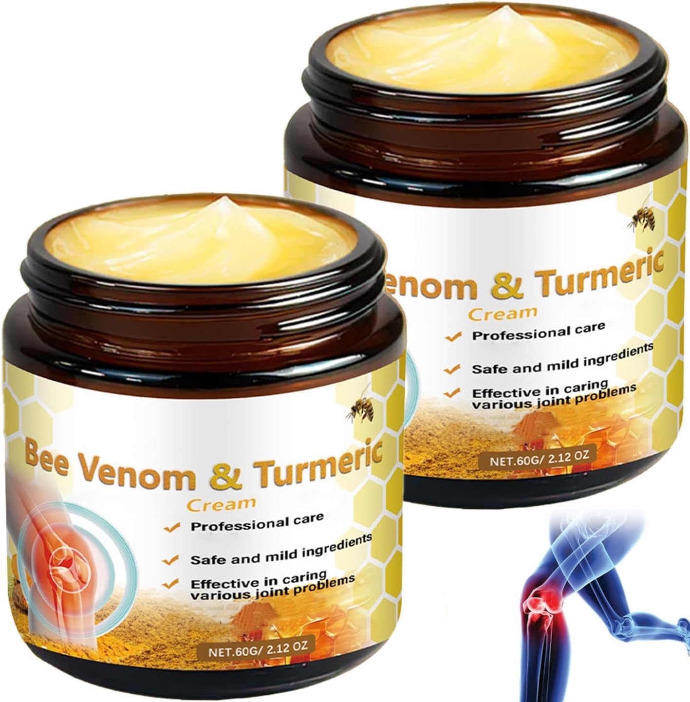 Bee Venom Turmeric Cream| Natural Pain Relief Cream