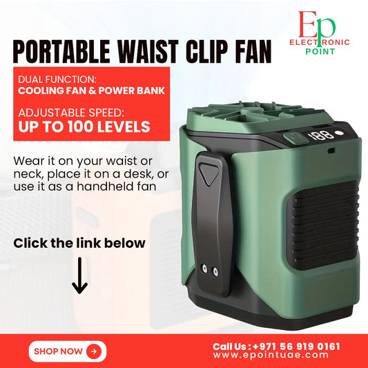 Waist hanging fan| Portable USB charging fan
